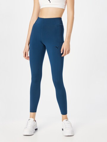 PUMA Slimfit Športne hlače | modra barva: sprednja stran