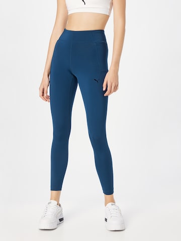 Slimfit Pantaloni sport de la PUMA pe albastru: față