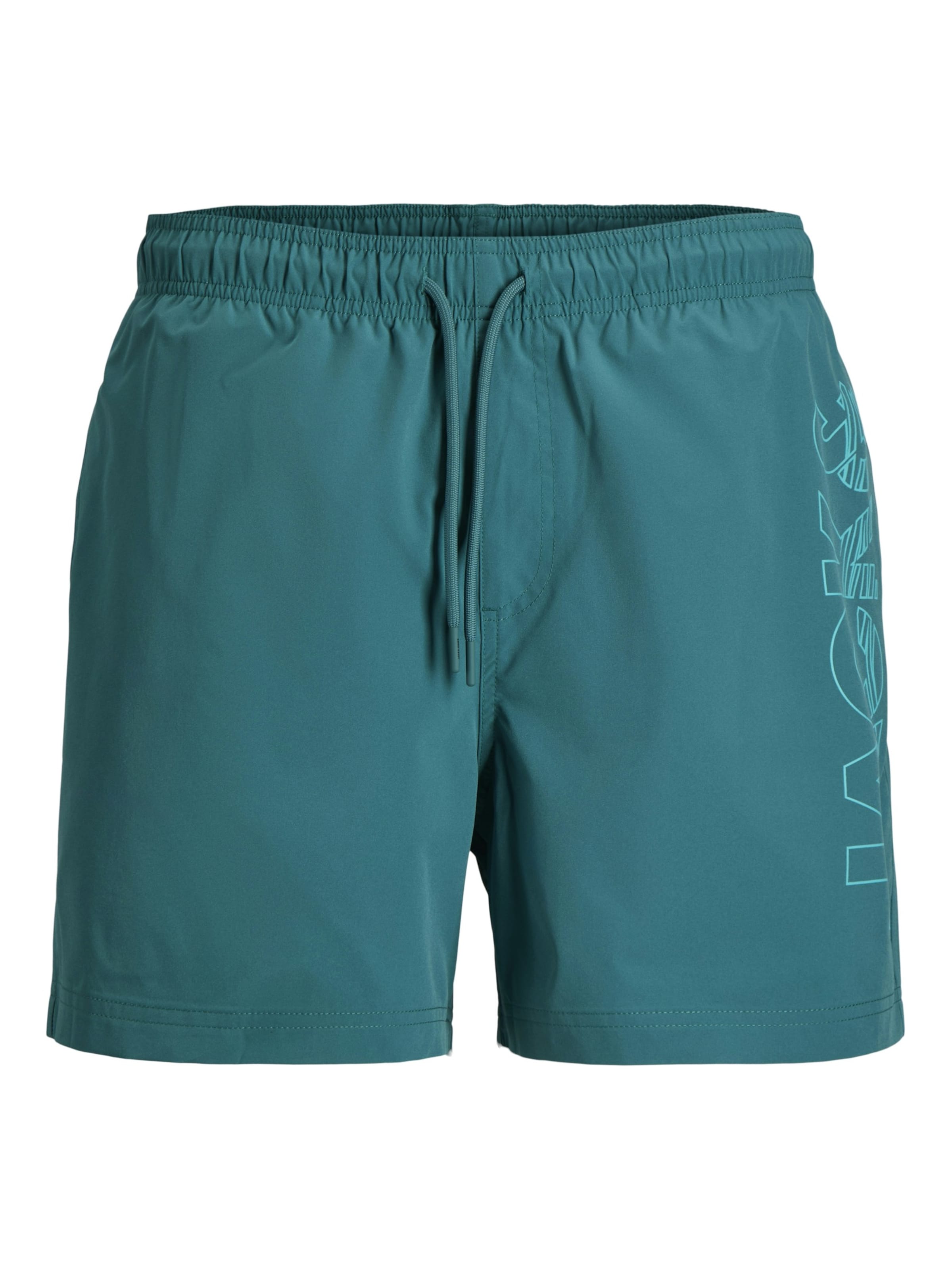 JACK & JONES Swimming shorts 'Jack & Jones Heren Zwemshort JPSTMAUI WAVE Logo Effen' in Green: front