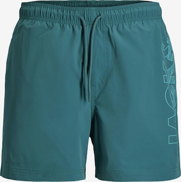 JACK & JONES Swimming shorts 'Jack & Jones Heren Zwemshort JPSTMAUI WAVE Logo Effen' in Green: front
