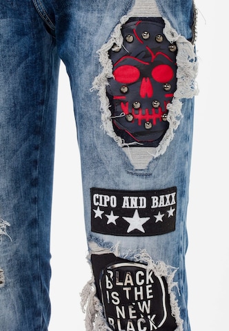 CIPO & BAXX Slimfit Jeans 'Punk Rockstar' in Blau