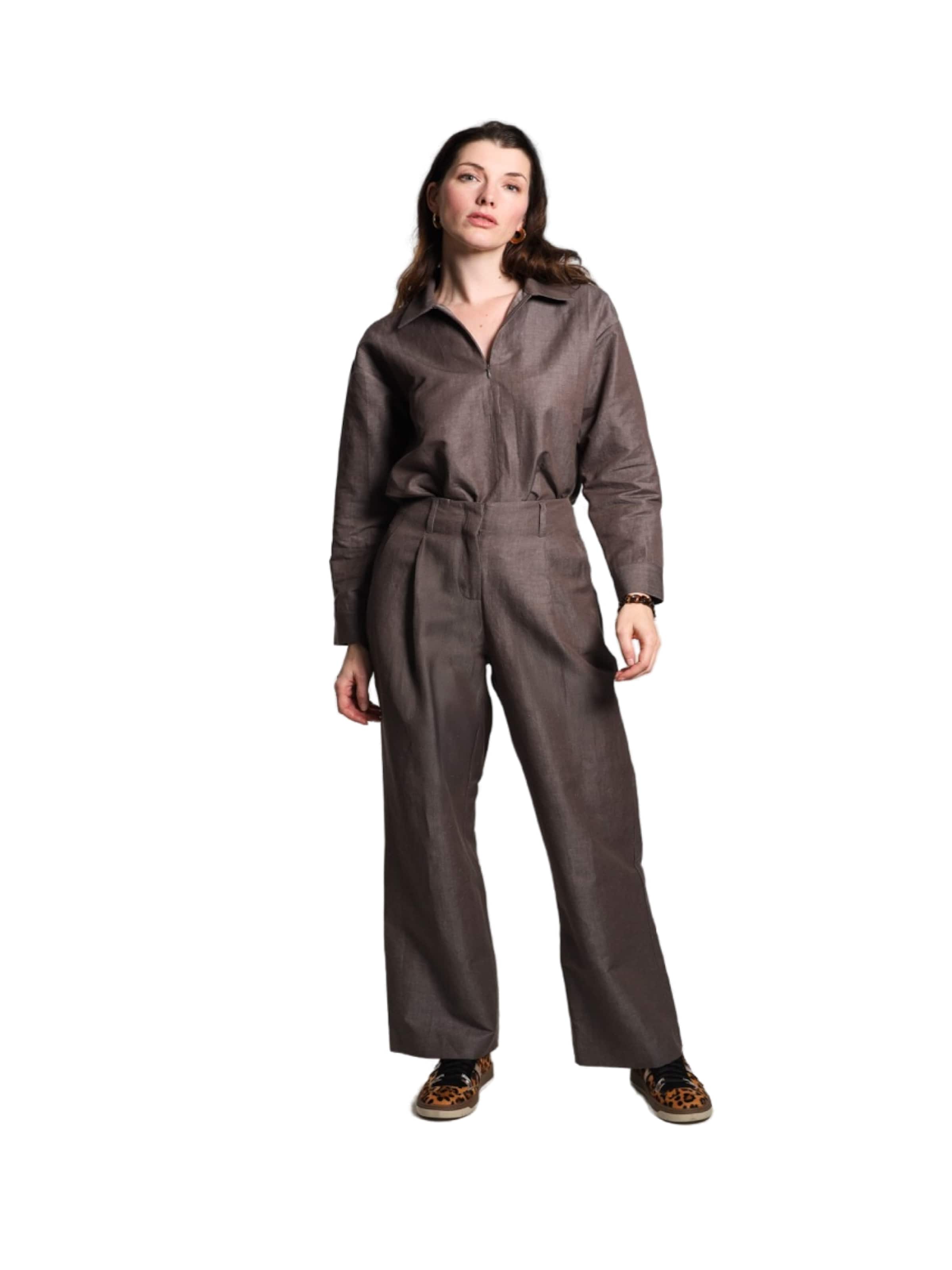 WEARABLE STORIES Hose 'Philine'‌‌‌‌‌ in Braun: Vorderseite