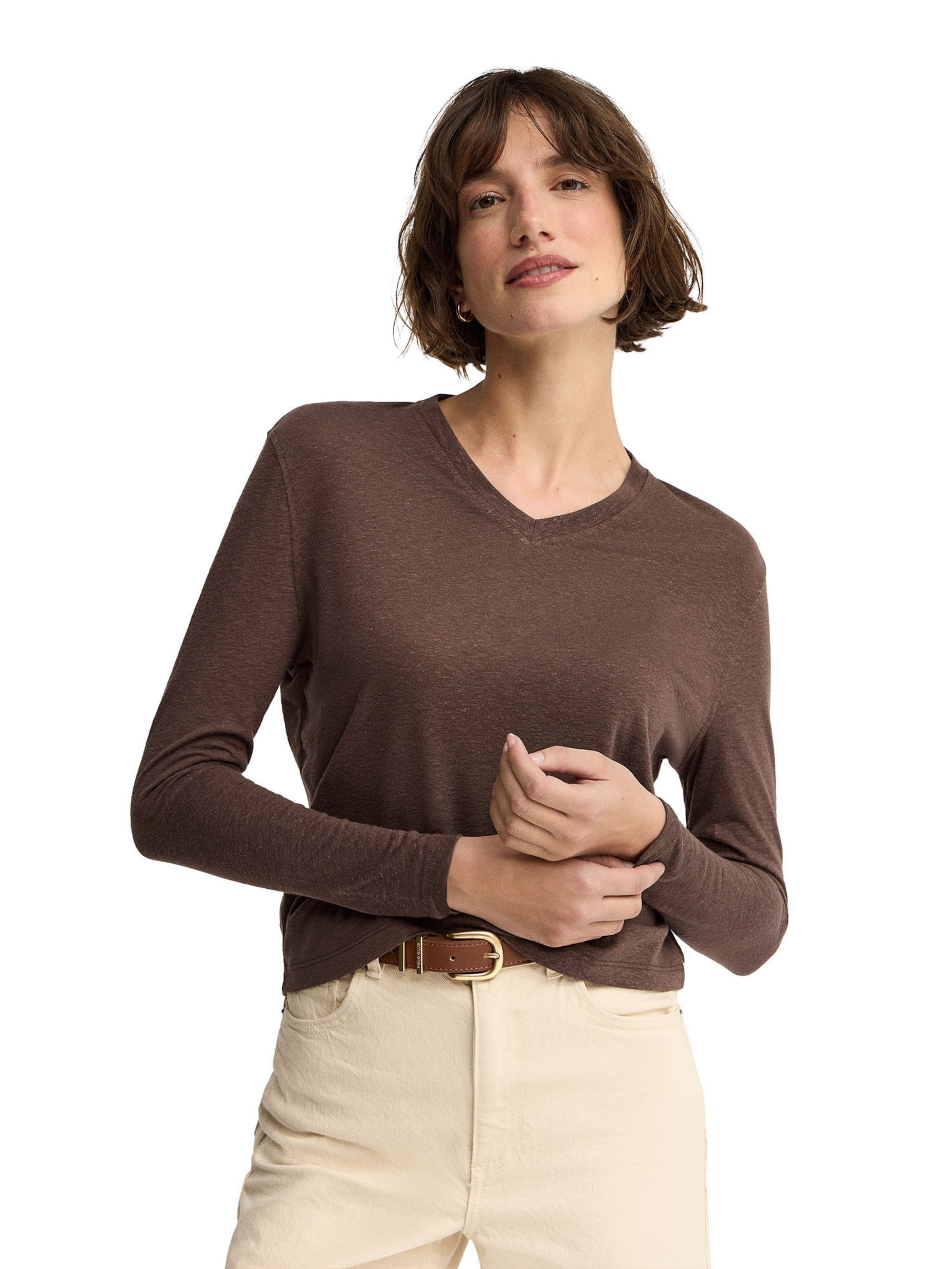 Polo Club Shirt 'GIVERNY' in Braun: Vorderseite