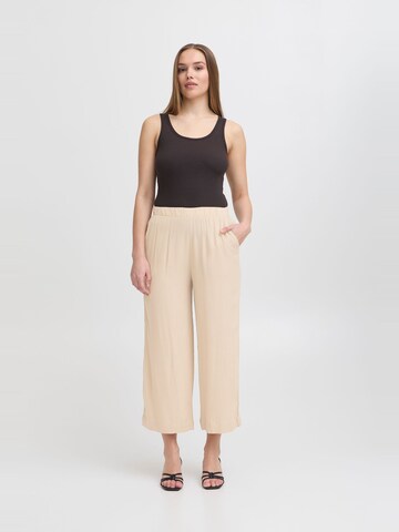 ICHI Wide Leg Hose 'IHMarakech' in Beige