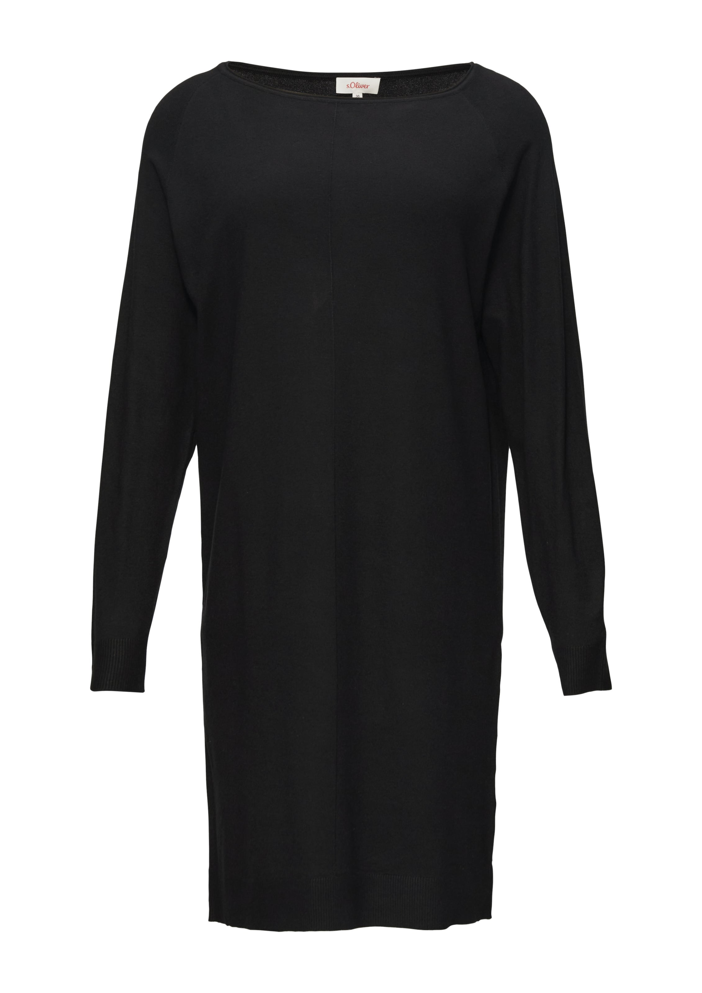 s.Oliver Stickad klänning i svart: framsida