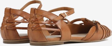 BRONX Ballet Flats with Strap ' Lorr-I ' in Brown