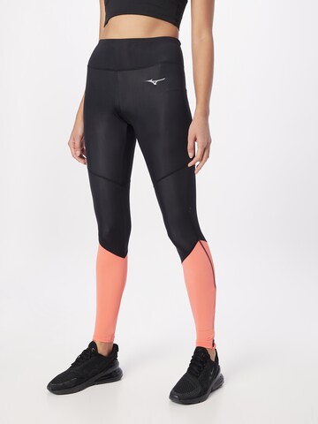 MIZUNO Skinny Sporthose in Schwarz: predná strana