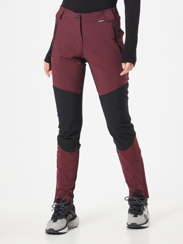 ICEPEAK Slim fit Workout Pants 'DORAL' in Red: front