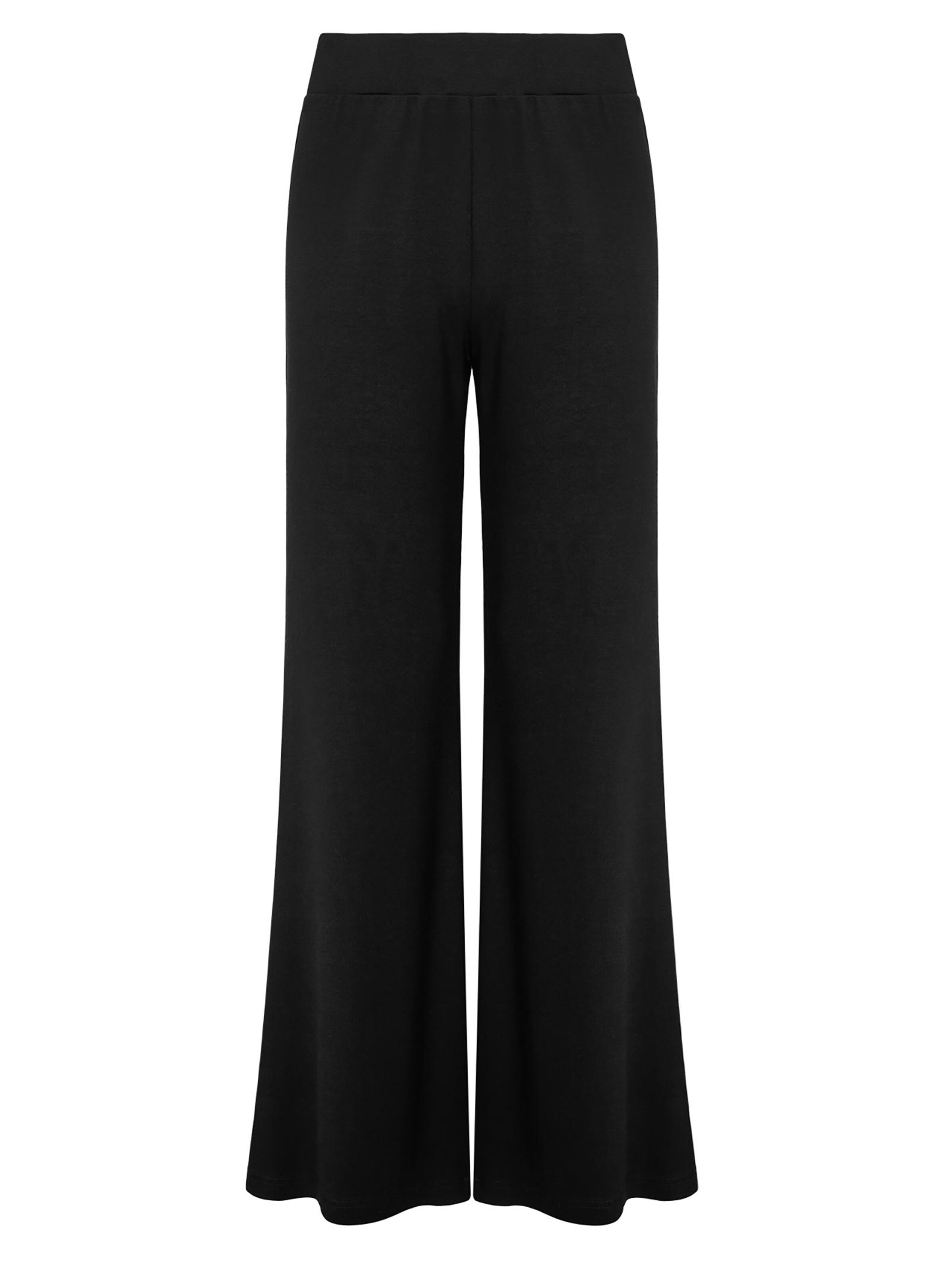 mandragora Wide Leg Hose 'Ivy' in Schwarz: Vorderseite