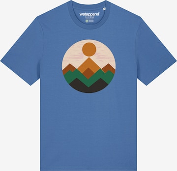 Watapparel Shirt 'Geometric Landscape 2' in Blau: Vorderseite