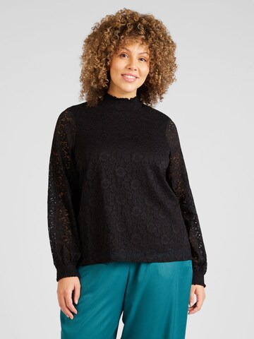 PIECES Curve - Blusa 'FAUNA' en negro: frente