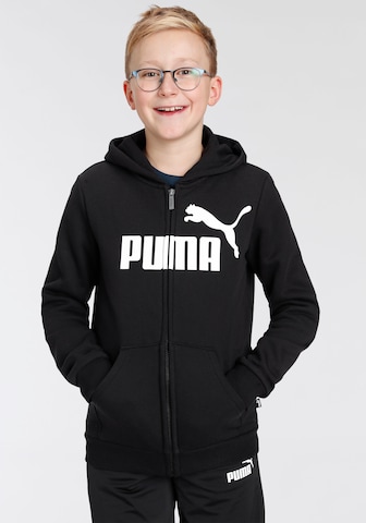 PUMA Zip-Up Hoodie in Black: front