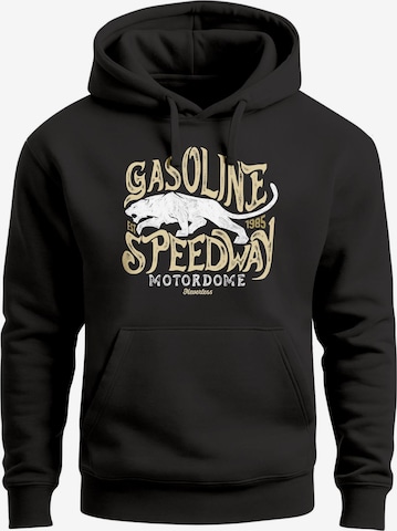 Neverless Sweatshirt 'Panther Gasoline' in Black: front