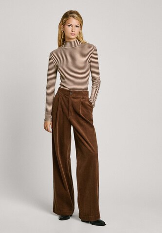 Pepe Jeans Wide leg Bandplooibroek 'DANNA' in Bruin