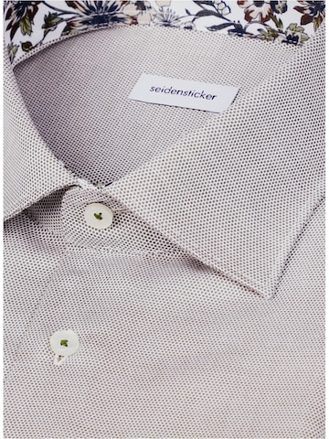 SEIDENSTICKER Slim Fit Hemd 'Schwarze Rose' in Grün