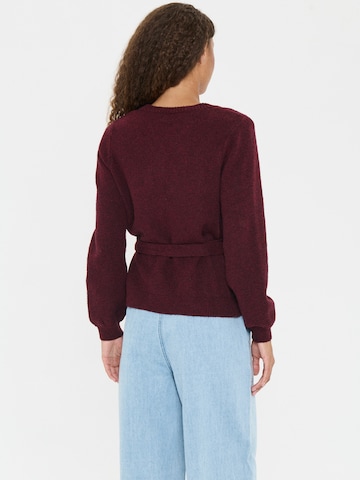 SAINT TROPEZ Knit Cardigan 'MaleenSZ' in Brown