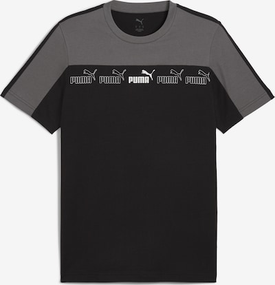 PUMA T-Shirt 'Around The Block' in S in dunkelgrau / schwarz / weiß, Produktansicht