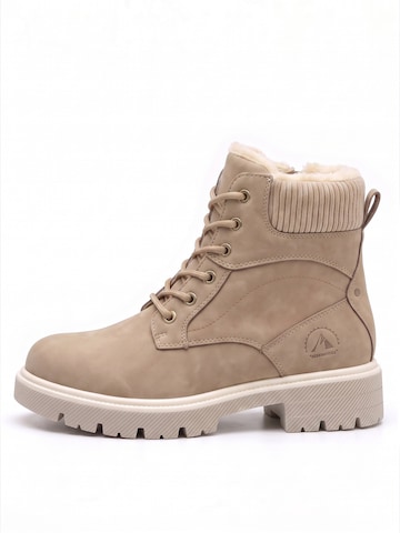 TorWeit Enkellaarsje 'Collar Lace Up Casual Ankle Boots' in Bruin: voorkant