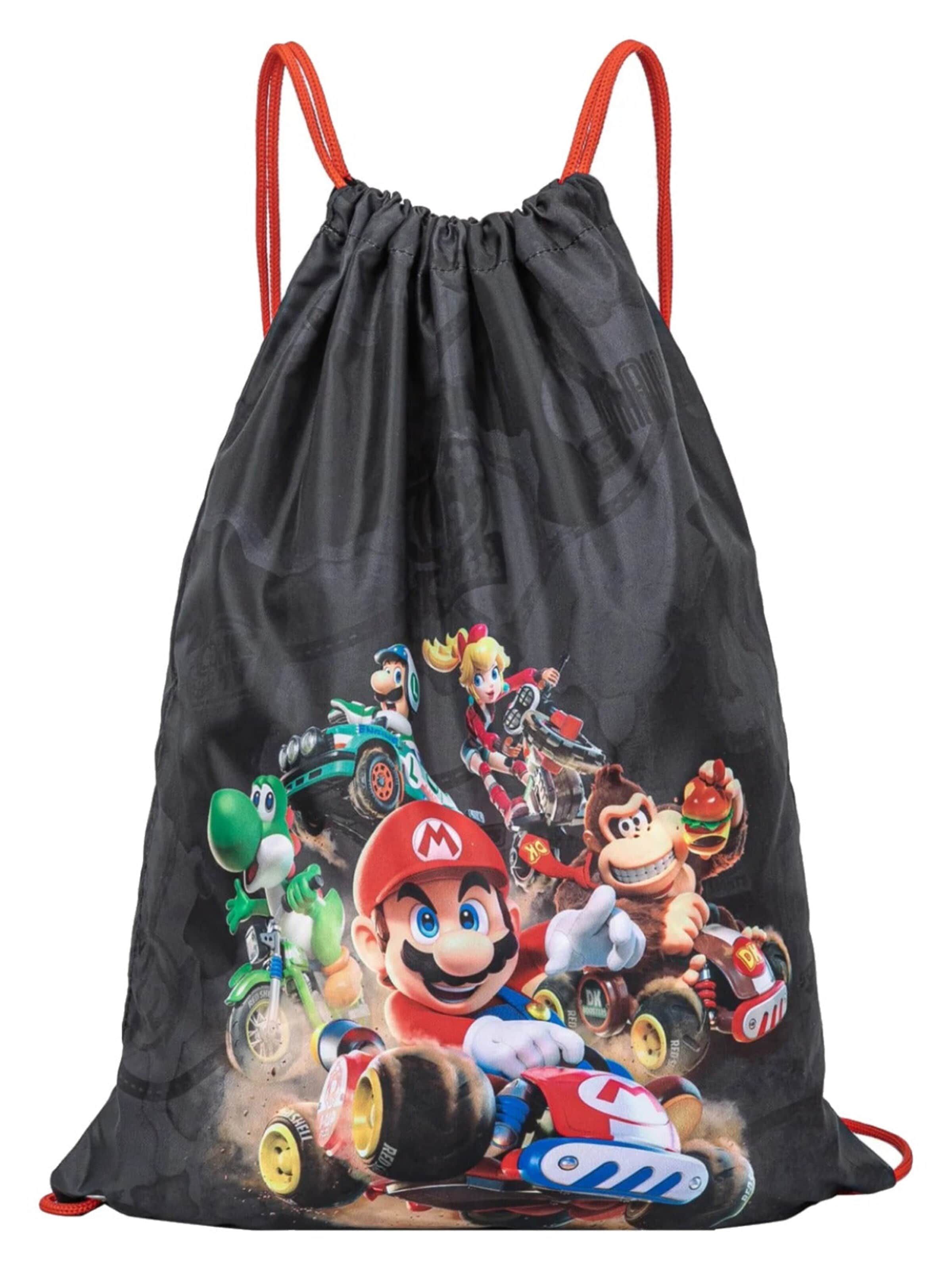 Super Mario Gym Bag 'Mario Kart gymtas jongens zwart' in Black: front