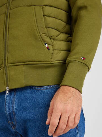 TOMMY HILFIGER Sweatjacke in Grün