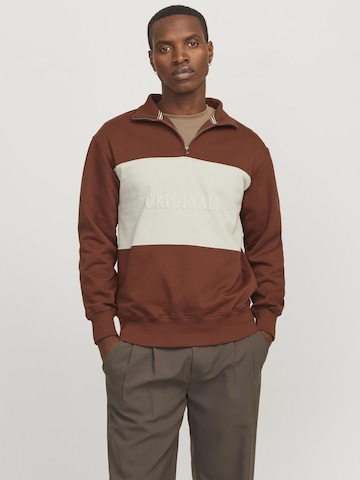 JACK & JONES Sweatshirt in Brown: front