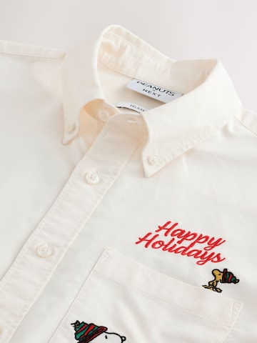 Next Regular fit Button Up Shirt in Beige