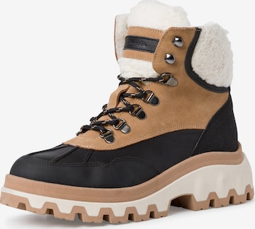 TAMARIS - Botines con cordones en beige: frente