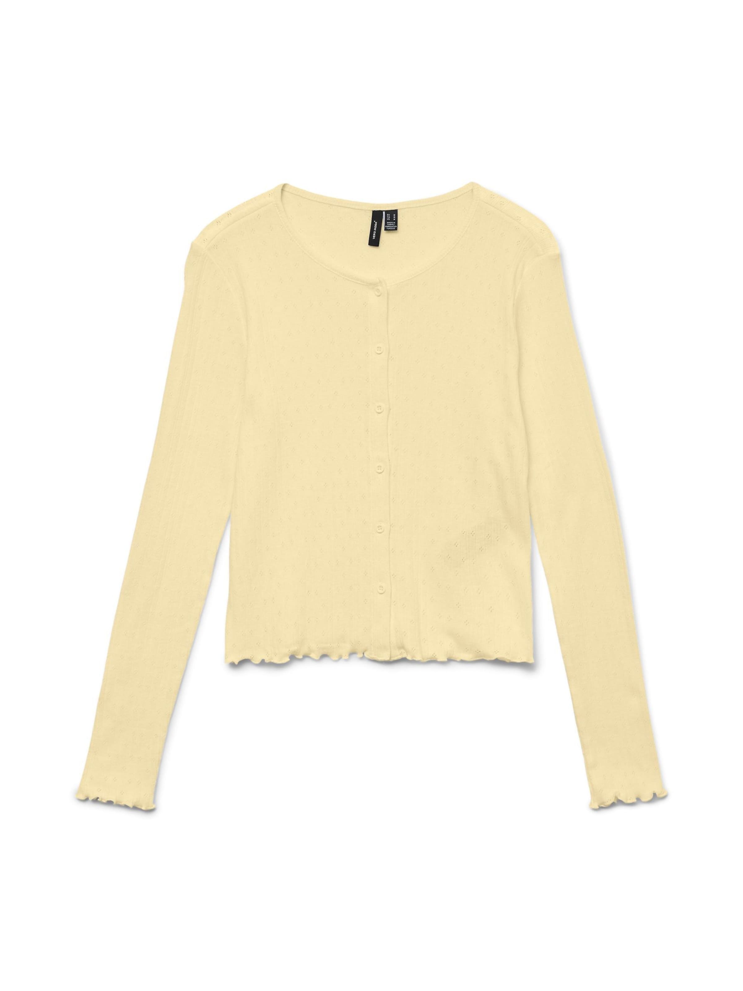 VERO MODA Gebreid vest 'ISA' in Geel: voorkant