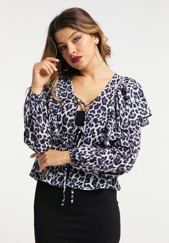 faina Blouse in Zwart: voorkant