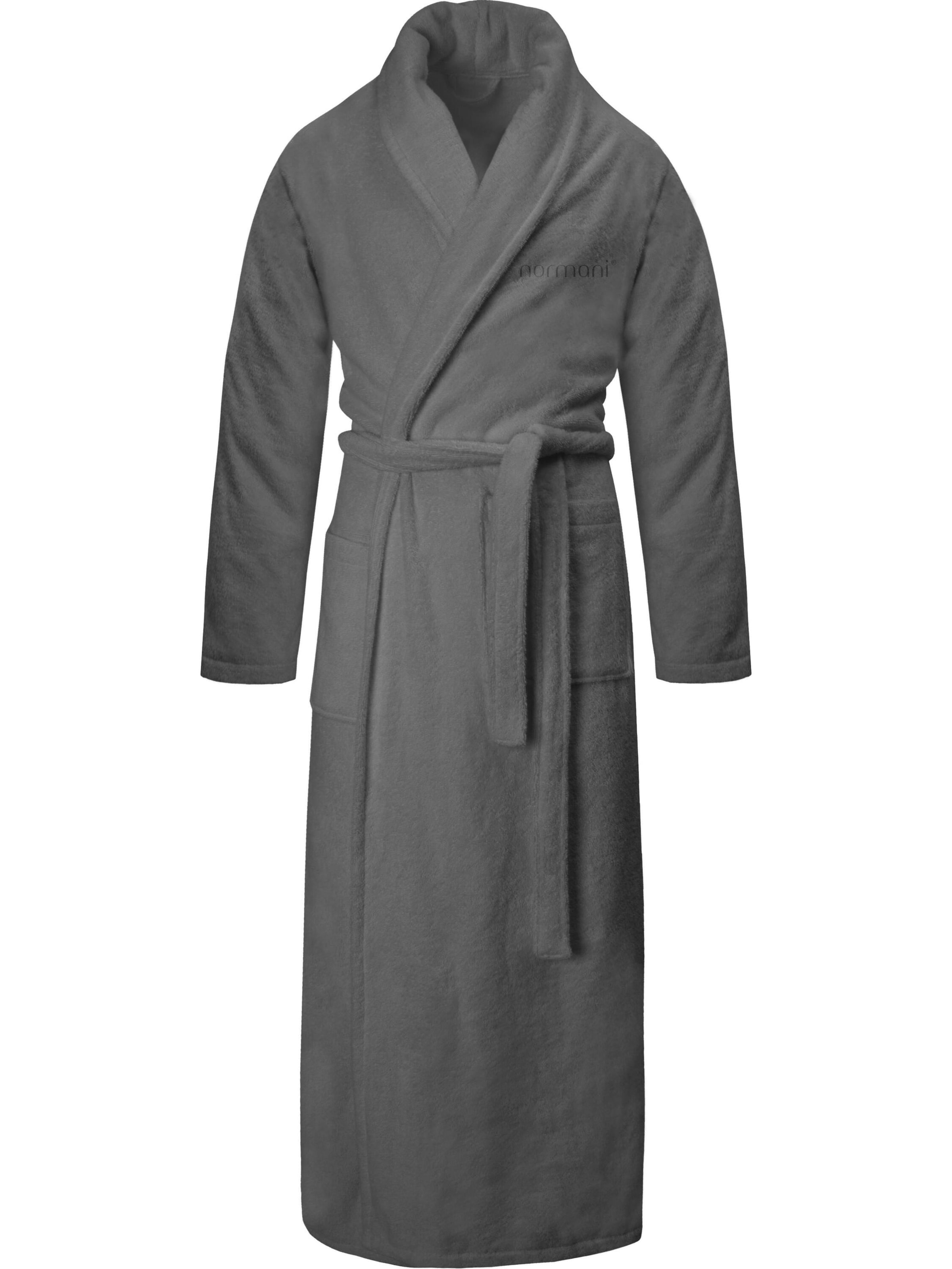 Peignoir long normani en gris : devant