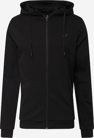4F Bluza rozpinana sportowa w kolorze czarny: przód
