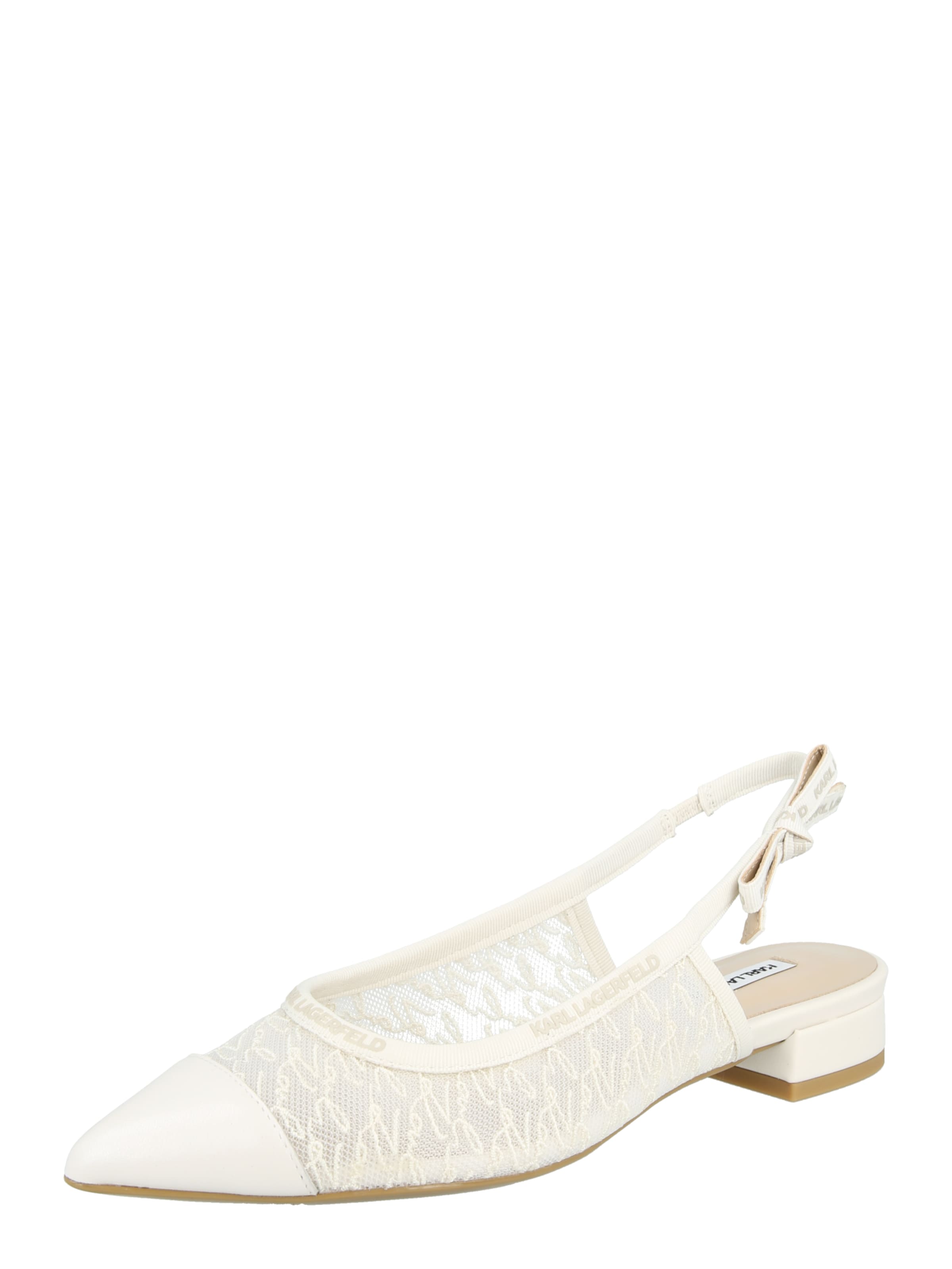 Karl Lagerfeld Ballerina met riempjes in Wit: voorkant