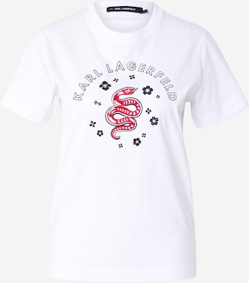 Tricou 'LNY' de la Karl Lagerfeld pe alb: față