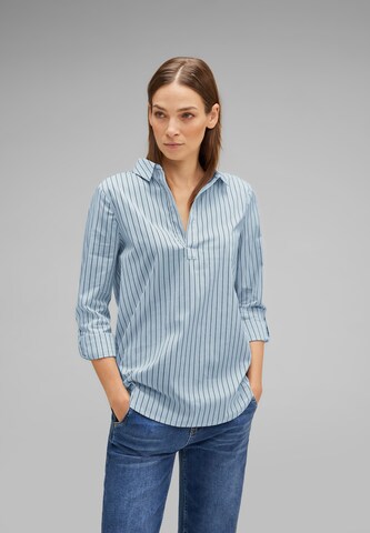 STREET ONE Longbluse mit Streifen in Blau: predná strana