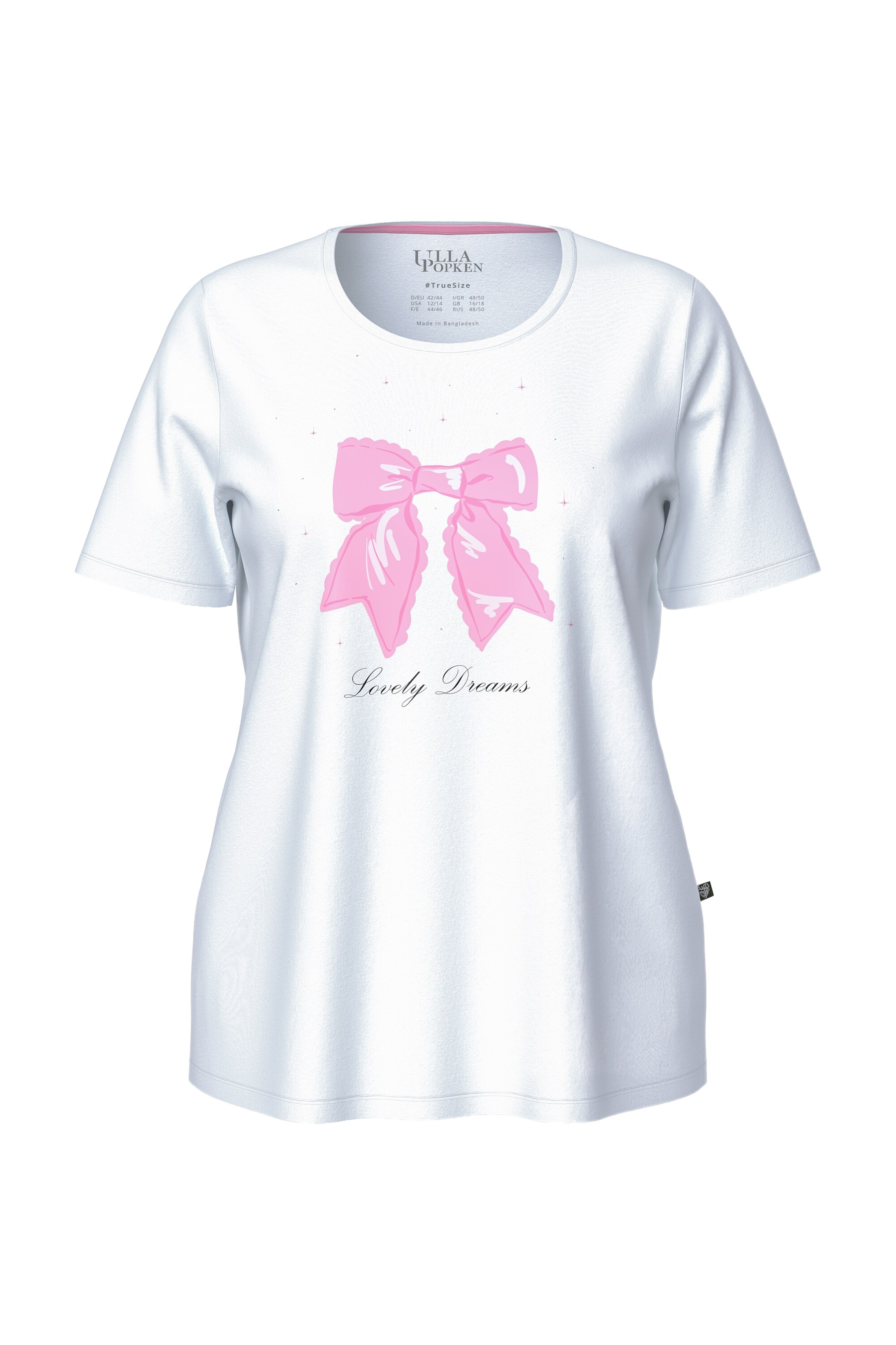 Ulla Popken Schlafshirt in Weiß: Vorderseite
