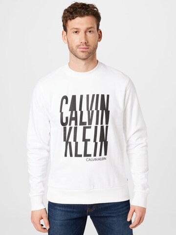 Calvin Klein Mikina – bílá: přední strana