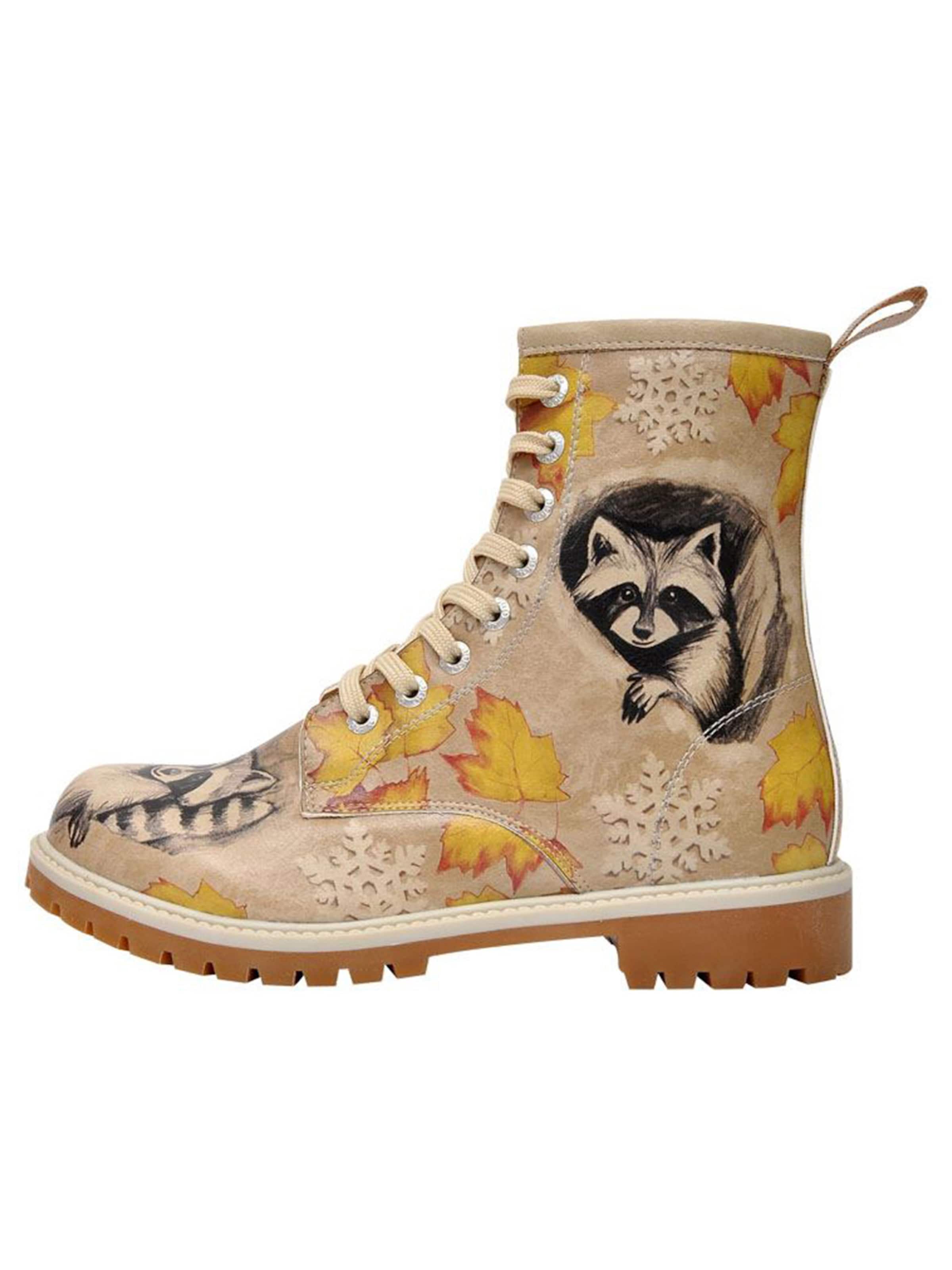 DOGO Schnürstiefel 'Raccoon'‌‌‌‌ in Beige: Vorderseite
