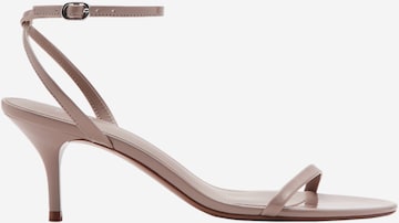 MANGO - Sandalias con hebilla 'PIA' en beige: frente