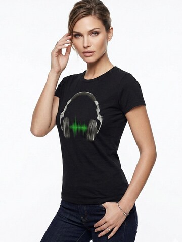 MAKAYA Shirt 'Kopfhörer Equalizer' in Black