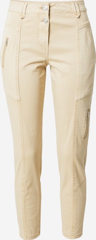 Coupe slim Pantalon TOM TAILOR en beige : devant