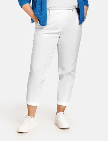 SAMOON Regular Chino Pants 'Greta' in White: front