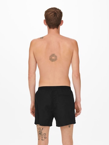 Only & Sons Badeshorts 'Ted' in Schwarz
