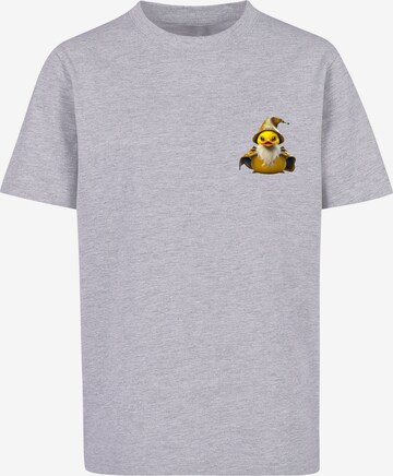 F4NT4STIC Shirt 'Rubber Duck Wizard' in Grijs: voorkant