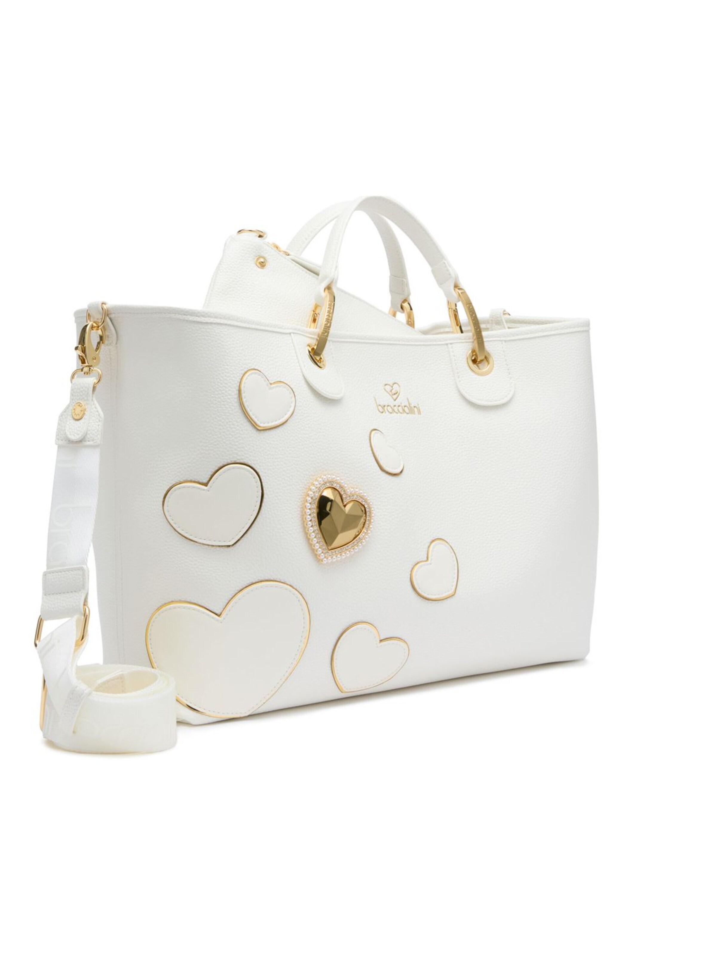 Borsa a mano 'Beth Patch' di Braccialini in bianco