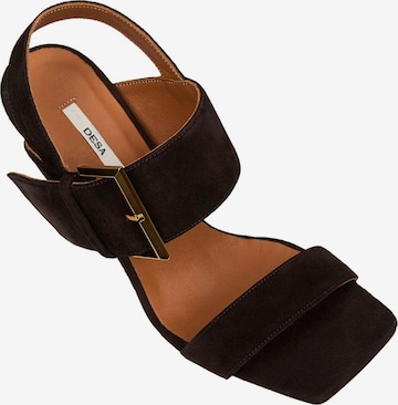 Desa - Sandalias con hebilla 'Abendsandalen' en marrón: frente