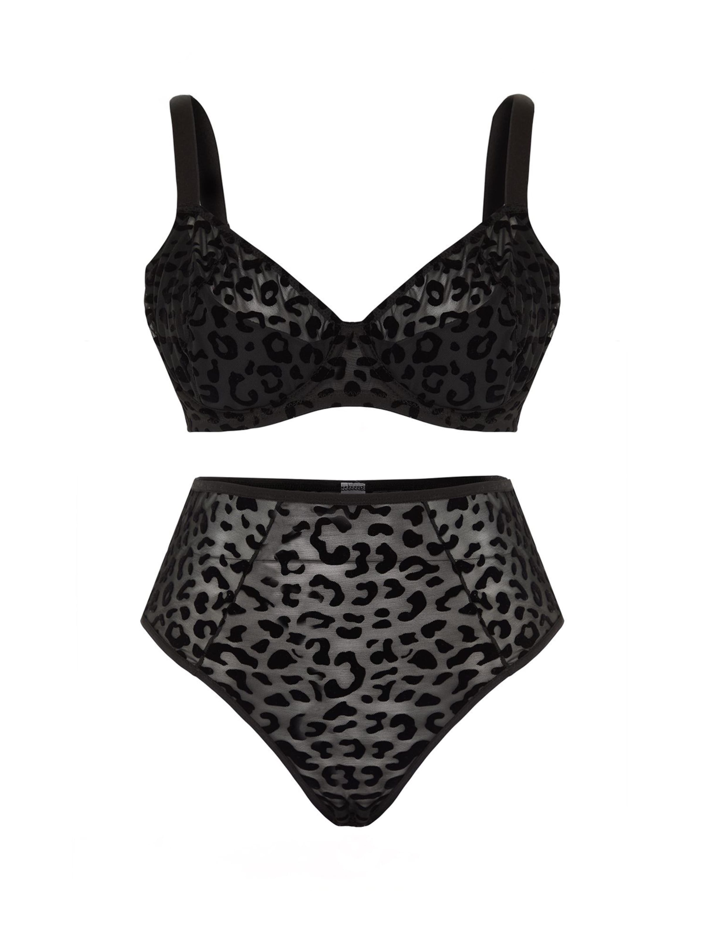 Trendyol Curve - Soutien de tecido Conjuntos de lingerie em preto: frente