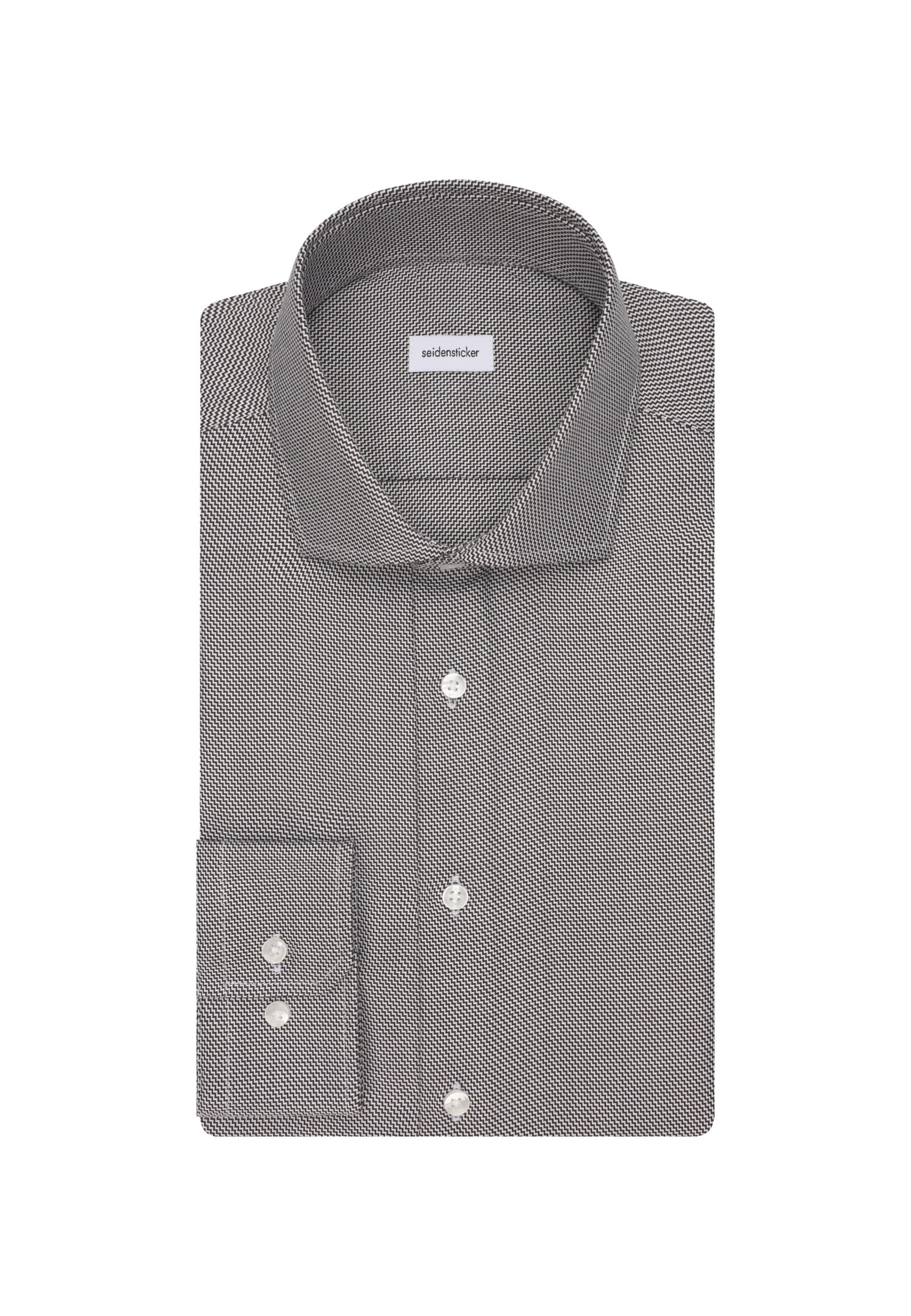 SEIDENSTICKER Slim fit Business Shirt in Grey: front