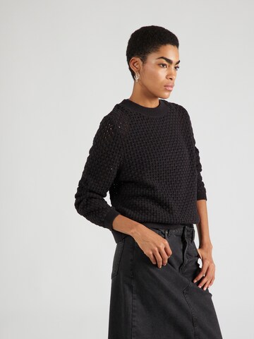 Pull-over QS en noir : devant