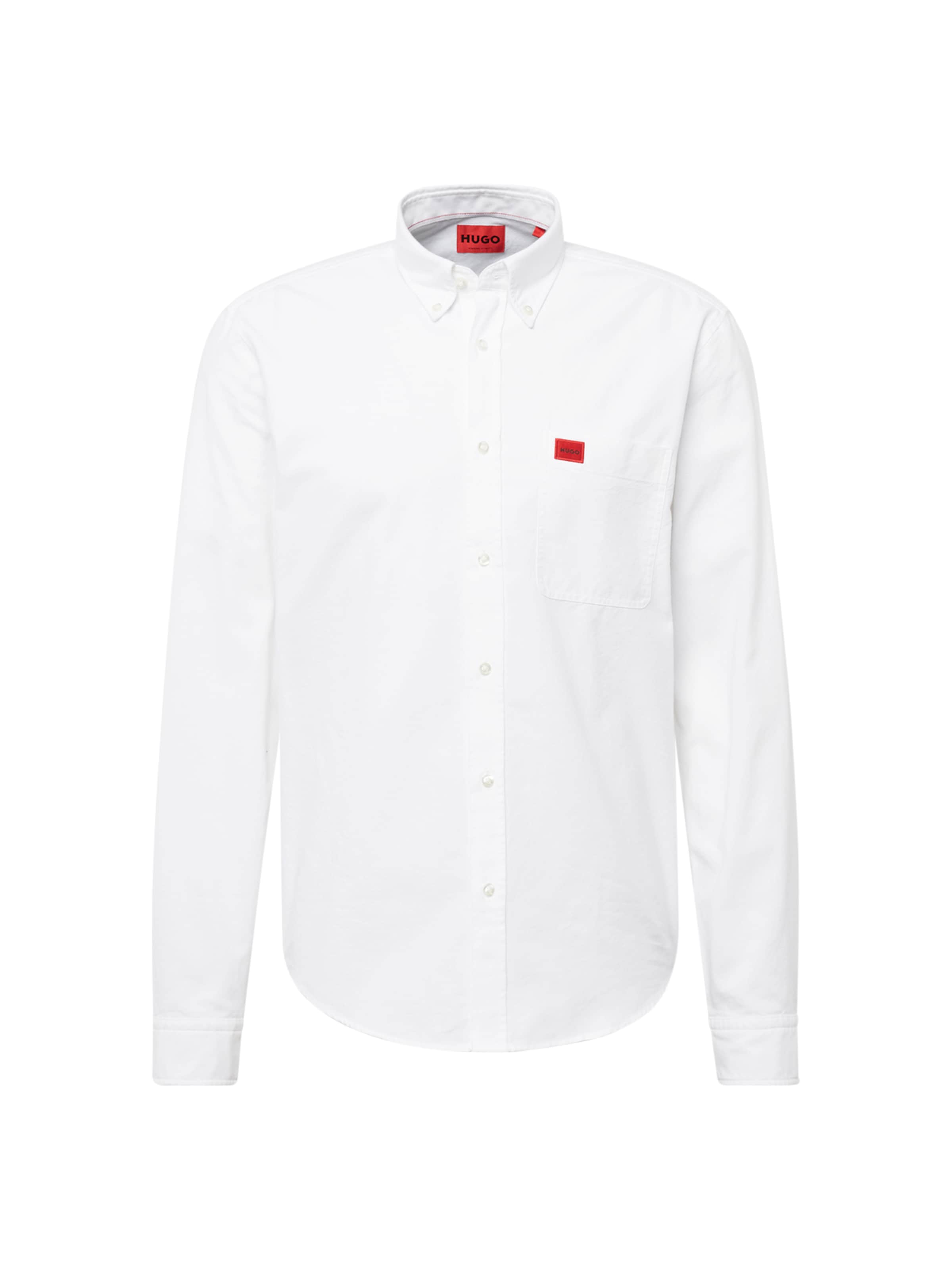 HUGO - Slim Fit Camisa 'Evito' em branco: frente