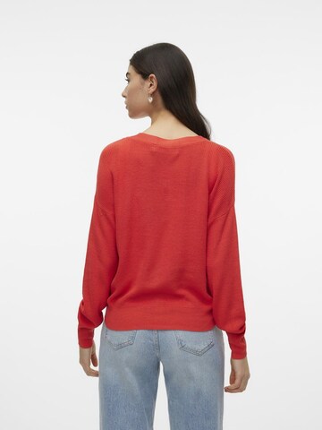 VERO MODA Knit Cardigan 'New Lexsun' in Red